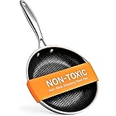 Ziruma Non-Toxic Frying Pan, Non Stick 9.5" Fully Clad for Fast & Even Heat, PFOA-Free, Premium 304 Stainless Steel Handle, Induction Compatible, Oven Safe to 500°F