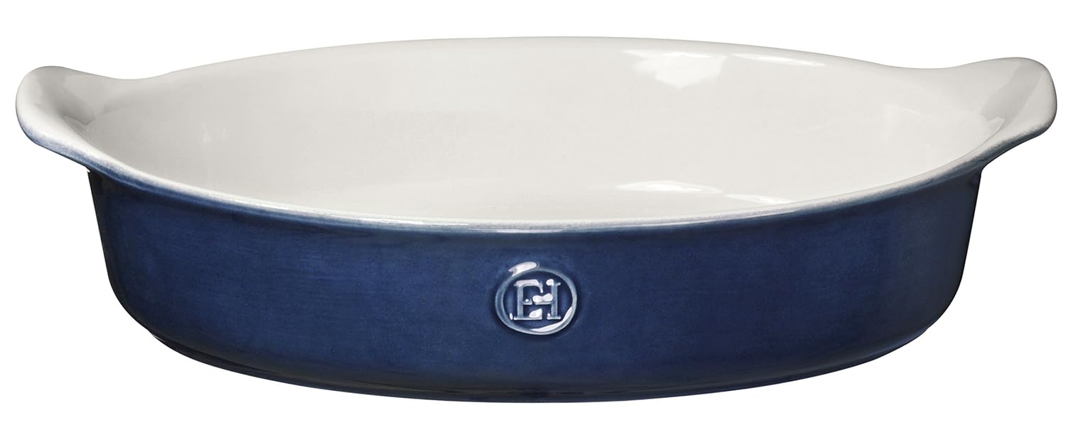 Emile Henry Made In France HR Modern Classics Oval Baker, 14.2 x 9.4", Blue