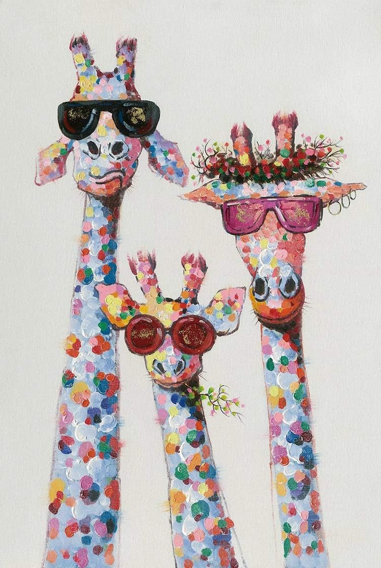 YUBAIBA Wooden Jigsaw Puzzle, Giraffe Family Puzzle, 300/500/1000 Pieces, Parent-Child Toys, Large Adult Decompression Children's Educational Difficult Toy, Children's Day Gift (Size : 300)