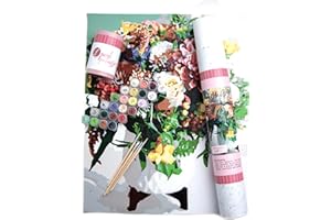 Pink Picasso Kits Botanical Floral Paint by Number for Adults | DIY Canvas Painting Kits Color by Numbers Drawing Arts and Crafts As Seen On Shark Tank | (Pick Me Up) 16x20 - Paint Kit Set