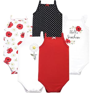 Hudson Baby Basics Unisex Baby 5-Pack Sleeveless Baby Bodysuits