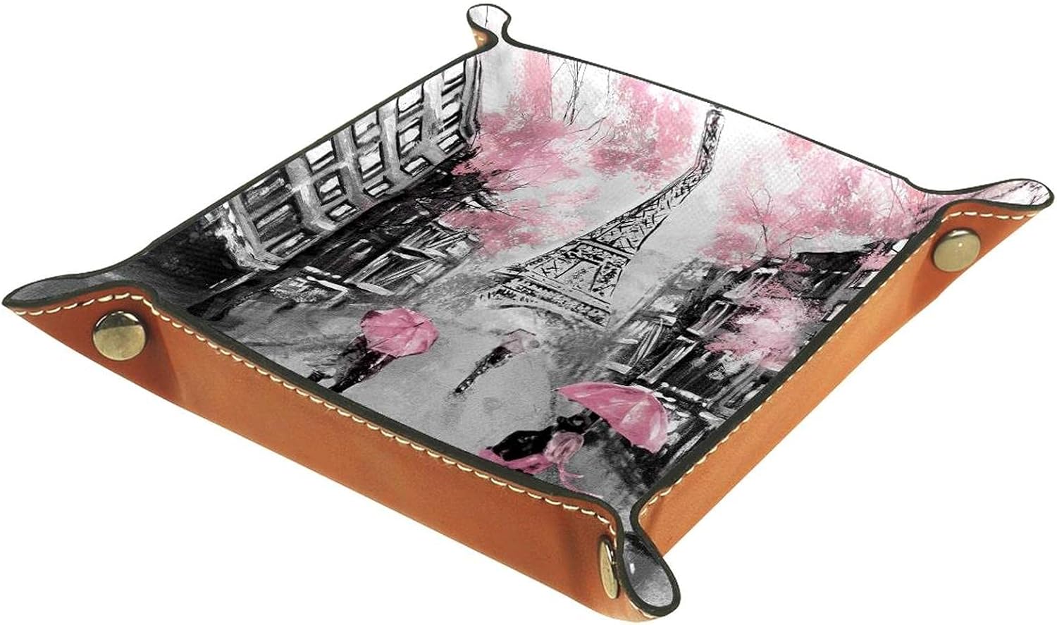 YATELI Kleine Aufbewahrungsbox,Herren-Valet-Tablett,Paris Eiffelturm