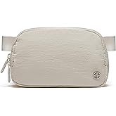 Pander Two Way Zipper Fanny Pack Nylon Everywhere Belt Bag for Women, Water Repellent Waist Packs, Crossbody Bags with Adjustable Strap (White Opal).