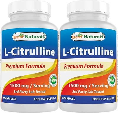 Best Naturals L-Citrulline 1500mg Capsules 90 Count Gluten Free Non-GMO