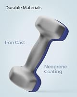 SONGMICS Set of 2 Dumbbells 2.5 kg Neoprene Coated Hex Pair Blue SYL65BU view 6