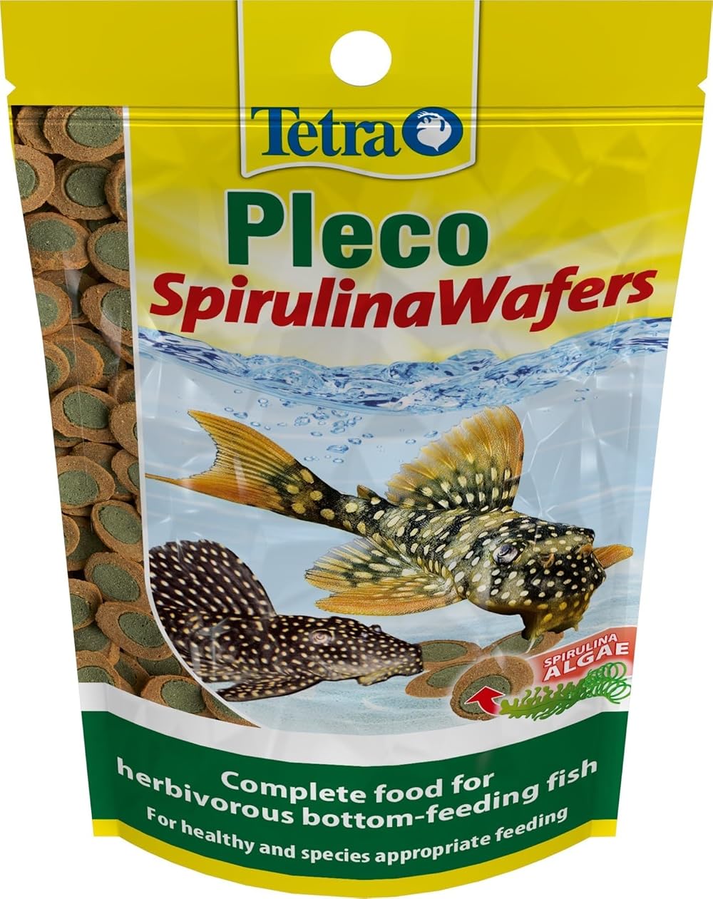 Tetra Pleco Spirulina Wafers 150g for All Herbivorous Bottom-Feeding Fish