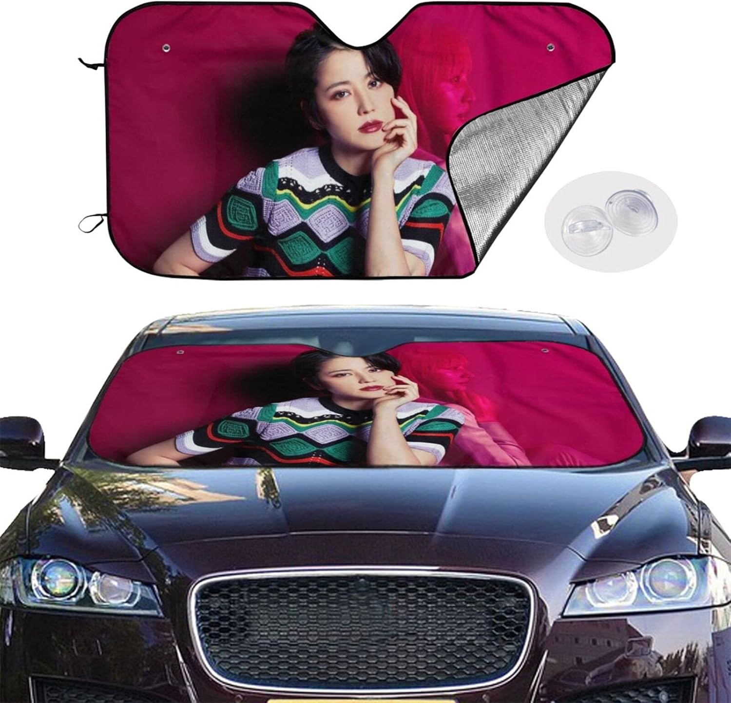 Amazon 長澤まさみ 3 高密度生地サンシェード 車サンシェード 紫外線 日差しカット最強 簡単取り付け 折り畳み式車用サンシェード 四季兼用 フロントガラスの車のサンバイザー カーサンシェード サンシェード 車 バイク