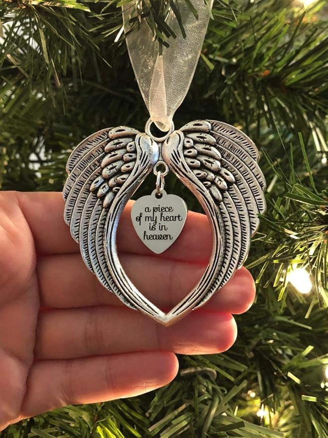 Angel Wing Heart Focal, "A Piece Of My Heart Is In Heaven