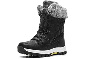 HOMASS Women's Snow Boots Waterproof Winter Boot Walking Comfortable Hiking Outdoor Lace-Up Booties Fur Lined Mid Calf Warm shoes