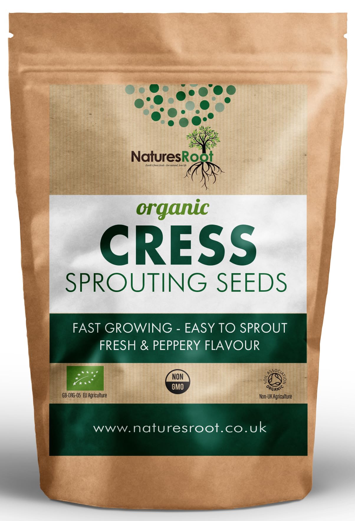Nature’s Root Organic Cress Sprouting Seeds 1kg – Peppery Curly Cress for Sprouts & Microgreens | No Soak Needed | Home Growing for Salads & Garnishes | Non-GMO