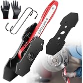 QIFEIOSHI Brake Caliper Compression Tool &ndash; 360&deg; Ratchet Tool (Red) | Fits single to six-piston calipers, with 2 magnetic plates &amp; gloves, for car and light truck disc brake pad replacement