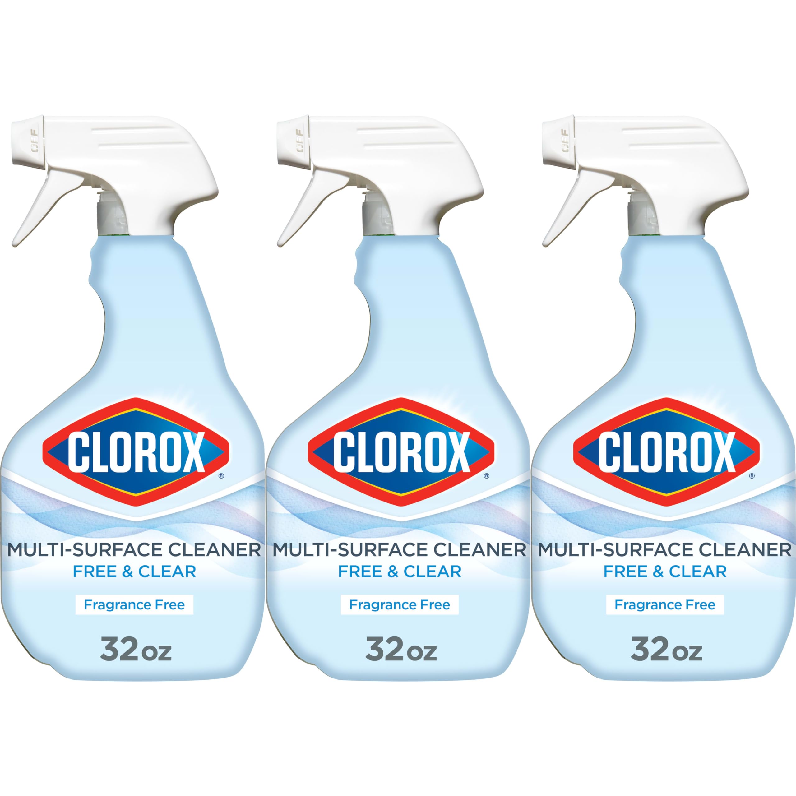 Photo 1 of CLOROX Free & Clear Multi Surface Cleaner, Spray Bottle, Fragrance Free, 32 Fluid Ounces, Pack of 3