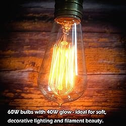 Jslinter 6-Pack Edison Light Bulb, Warm White 2200K
