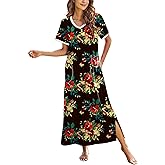 Ekouaer Women's Full Length Short Sleeve Nightgown