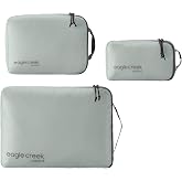 Eagle Creek Pack-It Isolate Cube Set, XS/S/M, 3 Piece Set, Storm Grey | Packing Cubes for Stackable Storage, Convenient Top Handle, Easy Grab Zipper Pull, Luggage Organizer