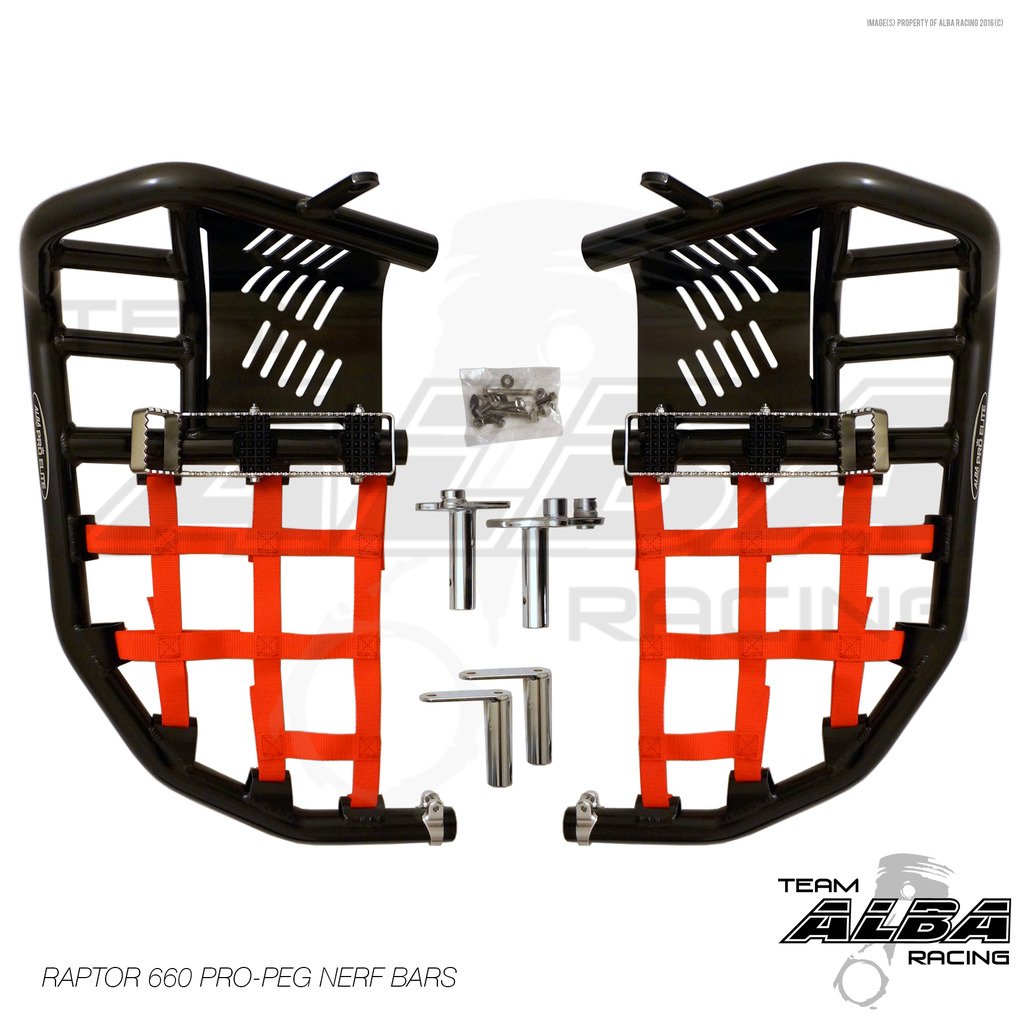 Amazon.com: Yamaha Raptor 660 YFM 660R (2001-2005) Propeg Nerf Bars Black  w/Black Net: Automotive
