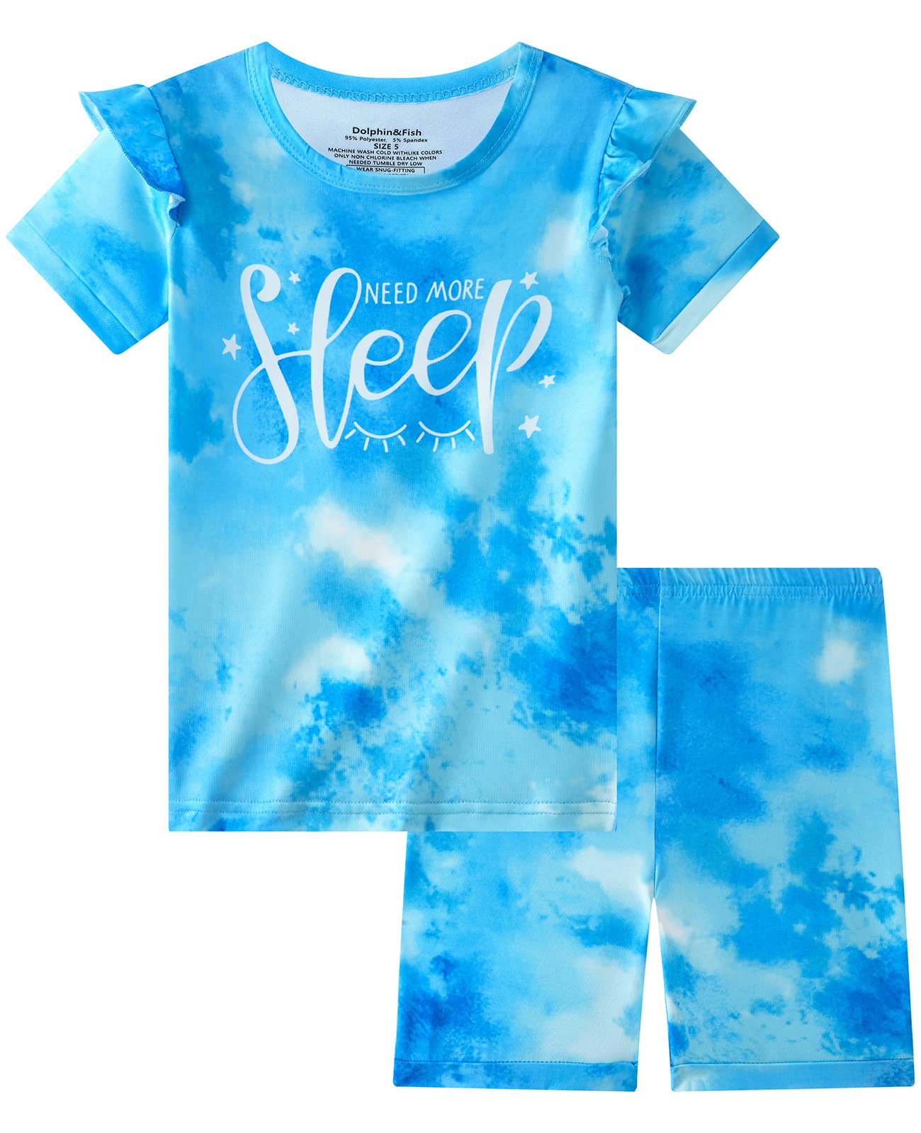 Dolphin&Fish Kids Short Pjs Girls Summer Pajamas