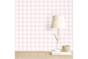Cohoo Home Pink Plaid Peel and Stick Wallpaper Boho Plaid Contact Paper for Cabinets Pink Checkered Geinham Contact Paper Sel
