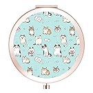 Makeup Mirror, [New Version] Portable Compact Mirror Double Sides with 2x &1x Magnification Round Pocket Makeup Travel Mirror for Cosmetic Beauty - Cute Cat
