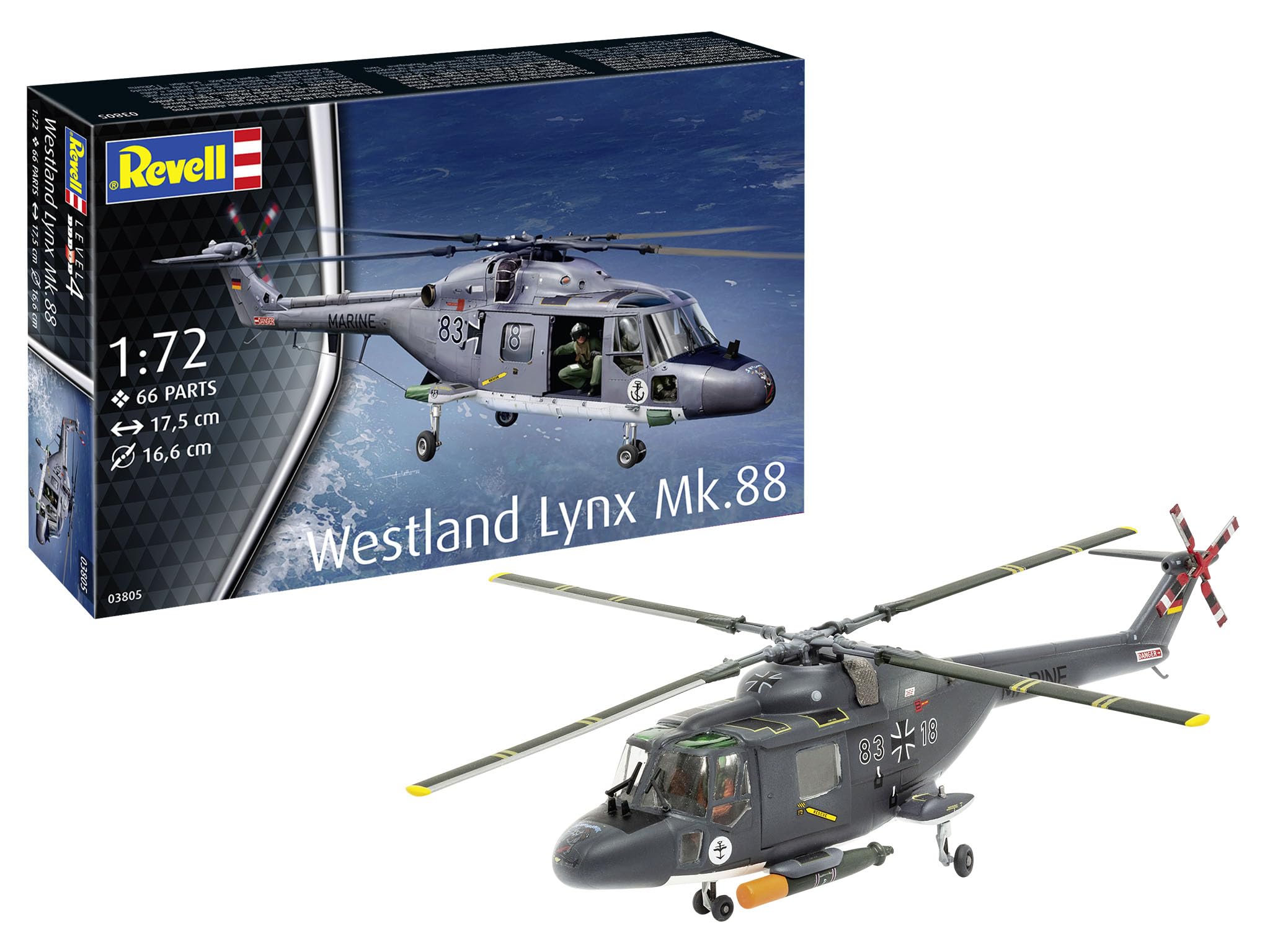 Revell 03805 Westland Lynx Helicopter 1:72 Maquette en Plastique Non construit/Non peint – Le Lynx est un hélicoptère britannique Multi-usages utilisé par de nombreuses Nations principalement à des — image 1