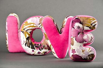 Amazon Com Handmade Alphabet Cushions Letter Pillows Love