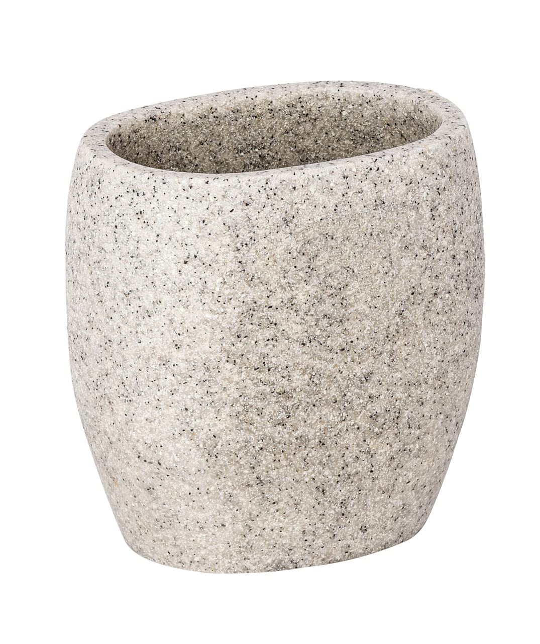 WENKO 22019100 Toothbrush tumbler Puro Light Grey - Polyresin, 9.4 x 9.4 x 6.5 cm, Light grey