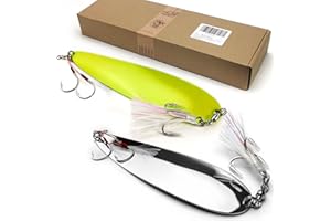 VMSIXVM Magnum Flutter Spoon Fishing Spoon Lures, Large Saltwater Flutter Spoons Fishing Lure for Striped Bass, Salmon, Walleye, Big Trolling Spoons Striper Spoons Bait for Saltwater Freshwater