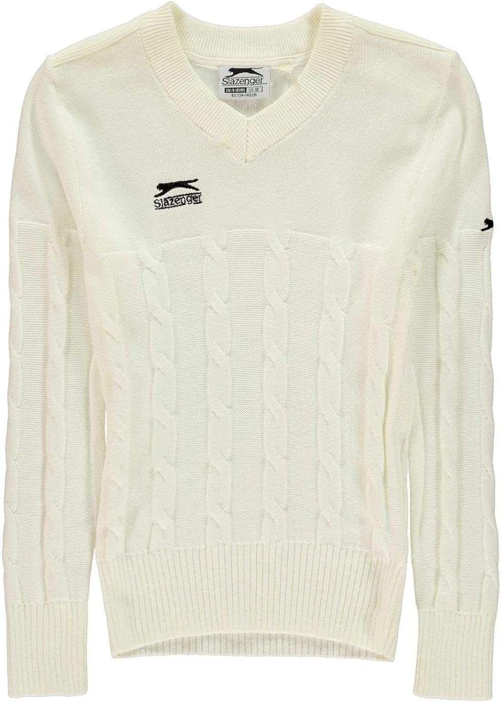 Official Brand Slazenger Classic Cricket Jumper Juniors White Sweater