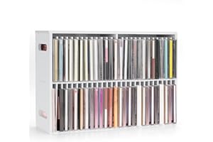 SANFURNEY 52 Slots CD Storage Holder, Wall-Mounted CD Display Stand Jewel Cases Organizer Rack, Stackable Disc Case Holder for Theatre Room