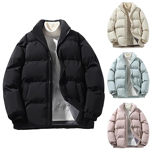 DUHGBNE ladies coats and jackets without hood Quilted Jackets for Women 2025 Solid Color Hooded Puffer Down Winter Coat Warm Windproof Long Sleeve Ladies Ski Jacket lightweight puffer long women
