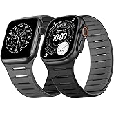Dolstrap Double Sided Reversible Magnetic Bands Compatible with Apple Watch Band 49/46(S11/10)/45/44/42mm, Breathable Bracelet for iWatch Ultra 3/2/1 SE3-1 Series 11/10 9 8 7 6-1, Black/Gray
