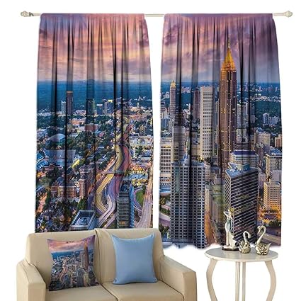 Amazon Com Modern Room Darkening Wide Curtains Atlanta City