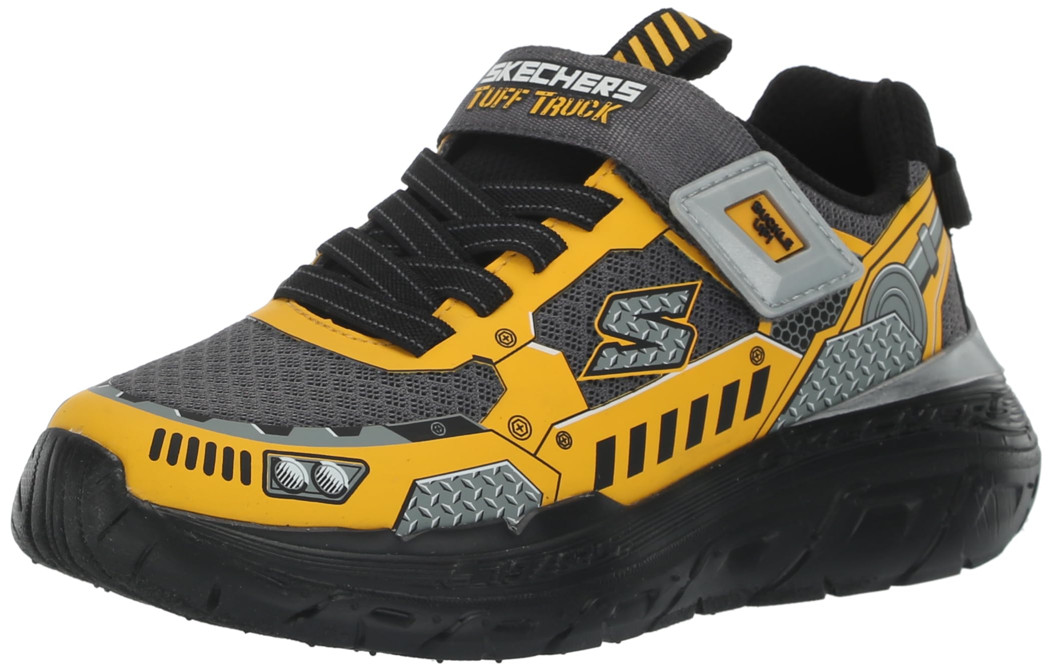 Skechers Kids Skech Tracks Sneaker, Charcoal/Yellow, 6 Toddler Image