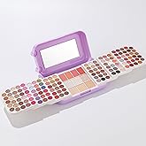Professional Makeup Kit for Women,140 Colors Cosmetic Make up Palette Set Kit Combination,Include Eyeshadow,Blush,Highlighter, Pressed Powder,Makeup Gift Set for Women Girls &Teens (Purple Y)