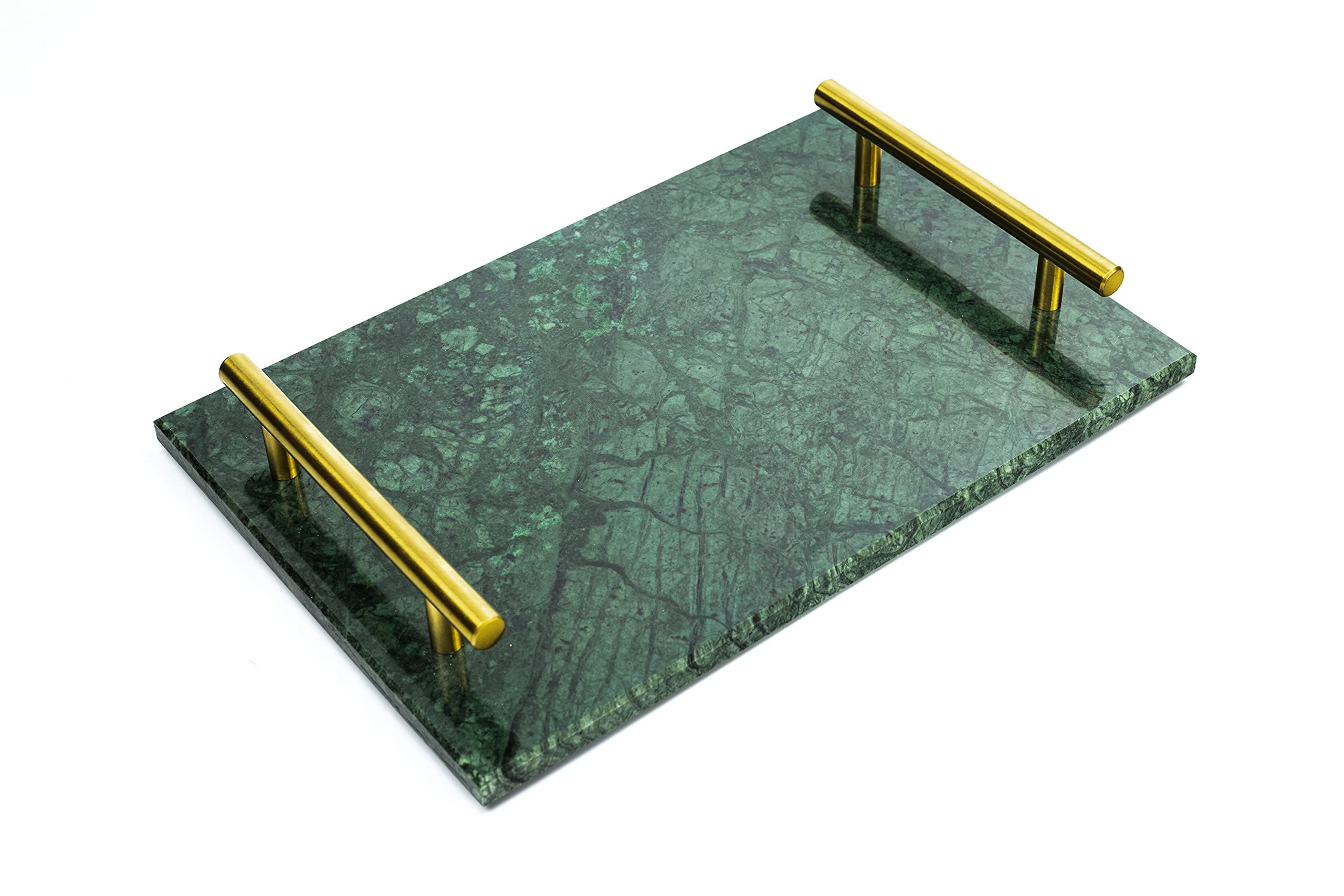 Marble tray,Decorative Tray, Perfume Tray, Marble Print PU Leather Tray with Copper-Coloured Metal Handles, Handmade Vanity Tray, Jewellery Tray, Catchall Tray, Trinket Tray for Dresser Vanity Table