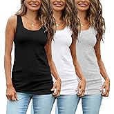 TAIPOVE Womens Extra Long Tunic Tank Tops Cotton Camisoles Basic Layering Sleeveless Undershirts 3 Pack
