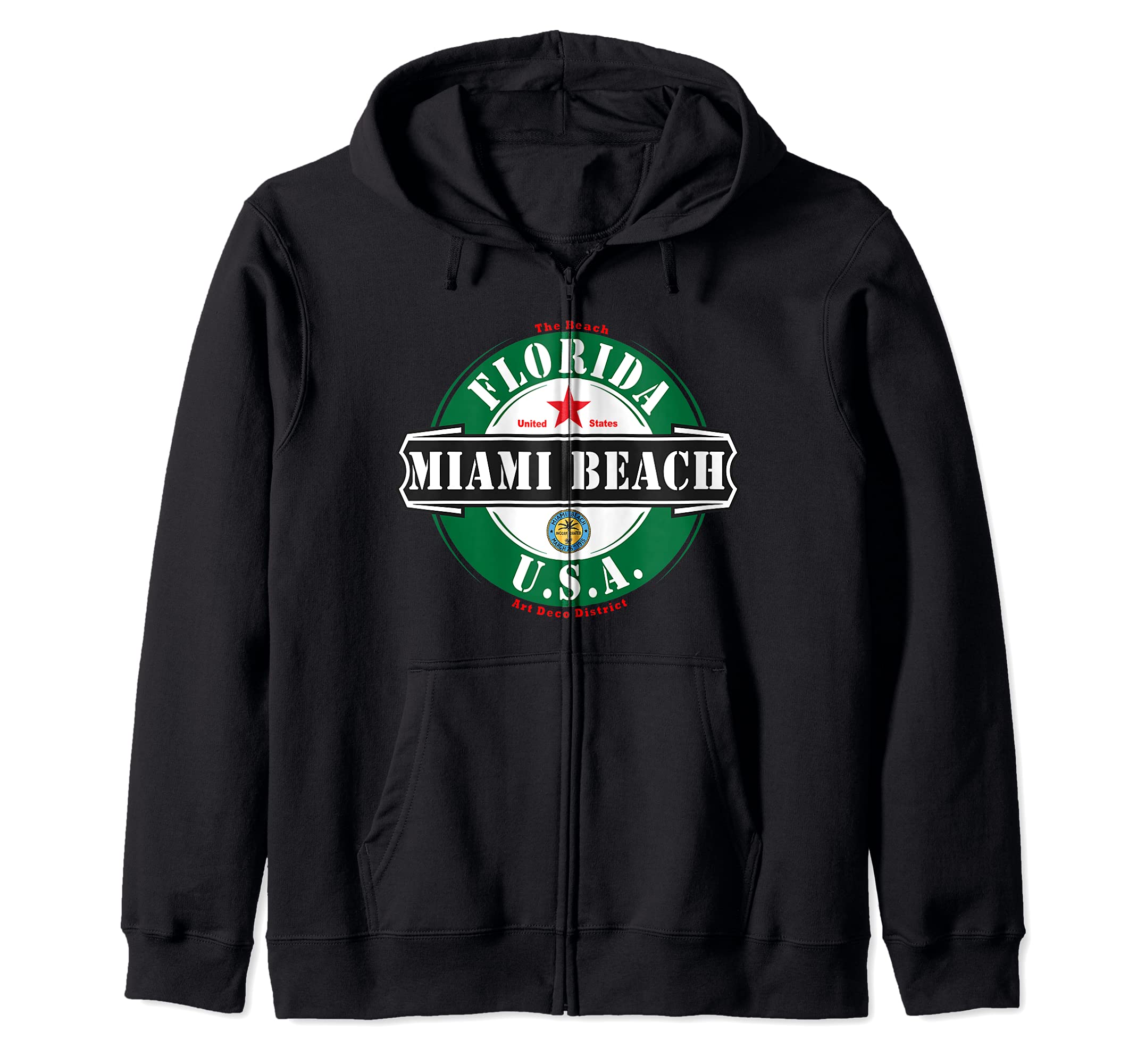 MIAMI BEACH FLORIDA United States of America USA surf Outfit Zip Hoodie