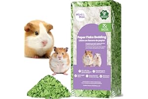 mini&moe Hamster Bedding: Moisture Absorbent and Dust-Free Natural Paper Small Pet Bedding - for Guinea Pigs, Hamsters, and Rabbits, 12 Liters