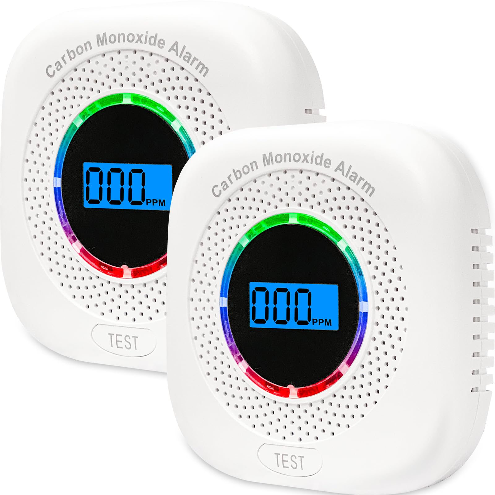 Photo 1 of 2 Pack Carbon Monoxide Detectors,Portable Carbon Monoxide Alarms for Travel,Replaceable Battery Powered CO Alarm/Monitor for Home with Digital LCD Display