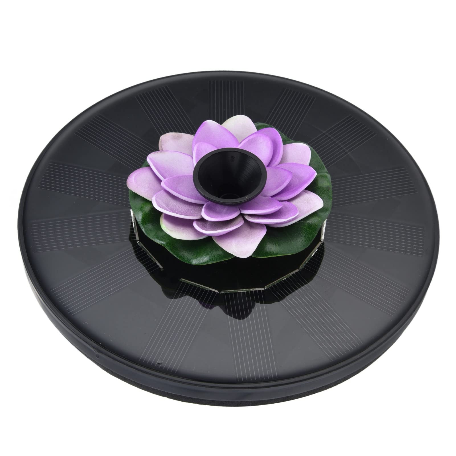 Atyhao Decorative Lotus Floating Solar Powered White Plastic Outdoor Water Features Fountain with Miniature