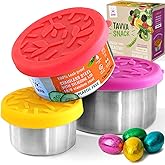 TAVVA Stainless Steel Snack Containers for Kids [12oz/ 7oz/ 3oz] - Leakproof with Silicone Lids - Lunch Box for Kids - Metal Lunchbox for School, Office, Home Food Storage - Dishwasher & Freezer Safe