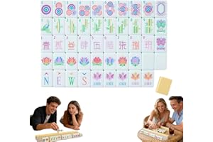 American Mahjongs Tile Set, 160 Acrylic 4 Layer Engraved Mahjongs Tiles with Mahjong Tile Bag and Complete Accessories, 1.2 I