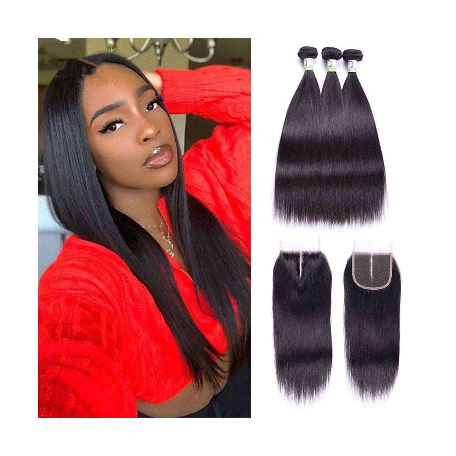 Amazon Com Brazilian Body Wave 3 Bundles With Frontal Human Hair