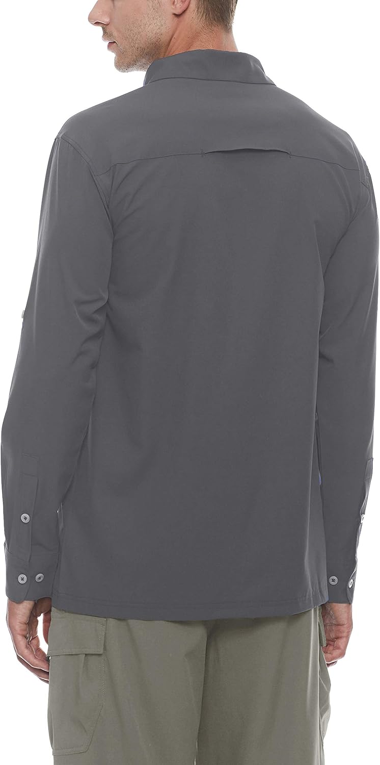 Little Donkey Andy Men's Stretch Quick Dry UPF50+ Long Sleeve Shirt for Hiking, Travel, Camping : Clothing