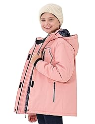MoFiz Girls Ski Jacket Waterproof Fleece Lined