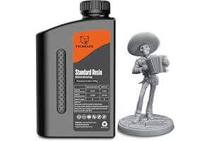 TECBEARS 3D Printer Resin 1KG,405nm UV Curing Standard Resin, Fast Curing 3D Printing Liquid Photopolymer Resin for LCD DLP SLA 3D Printers, Low Shrinkage, High Precision, 1000g, Grey