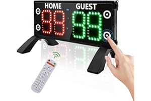 YZ 12" Large Electronic Scoreboard with Countdown Clock, Portable Digital Scoreboard with Remote, High-Brightness Score Keeper for Outdoor Games/Cornhole/Basketball/Ping Pong