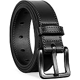 VONMELLI Nickel Free Leather Belt for Men, Non Metal TSA Approved Men’s Belt for Jeans with Hypoallergenic Buckle