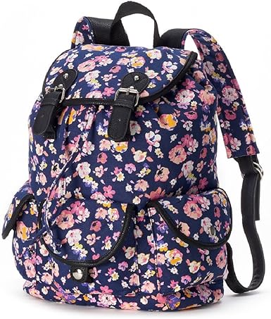 navy floral backpack