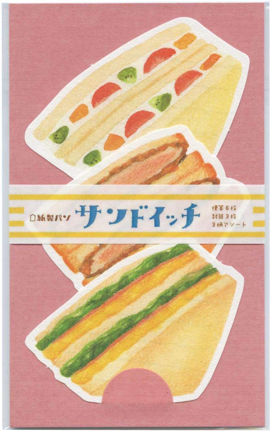 Amazon 紙製パン ダイカット ミニレターセット サンドイッチ 美濃和紙 Lt417 340 封筒 はがき レター用品 文房具 オフィス用品